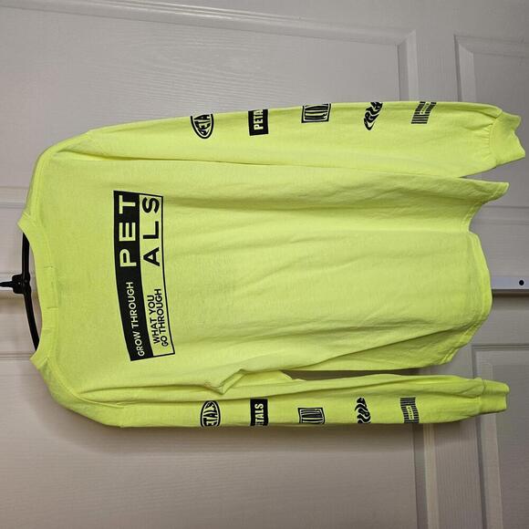 Petals Graphic Long Sleeve T-Shirt - Neon Yellow - Picture 2 of 5